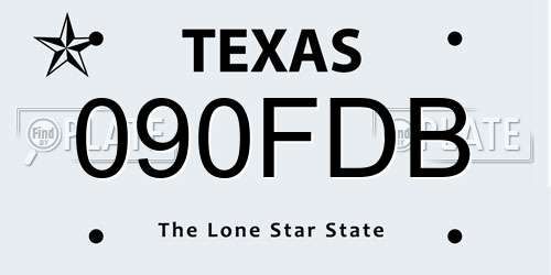 090FDB Texas License Plate