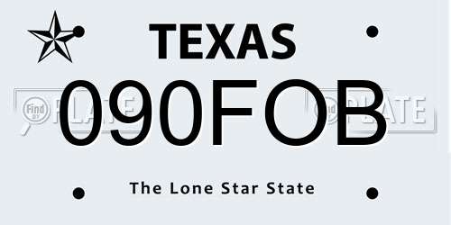 090FOB Texas License Plate