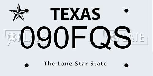 090FQS Texas License Plate
