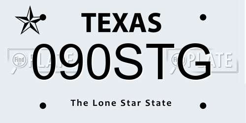 090STG Texas License Plate