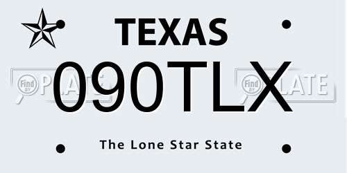 090TLX Texas License Plate