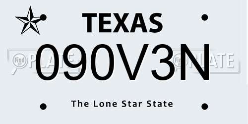 090V3N Texas License Plate