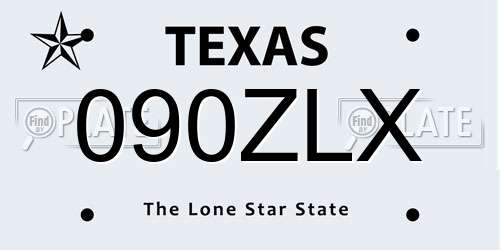090ZLX Texas License Plate