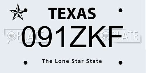091ZKF Texas License Plate