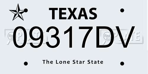 09317DV Texas License Plate