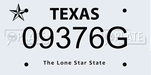 09376G Texas License Plate