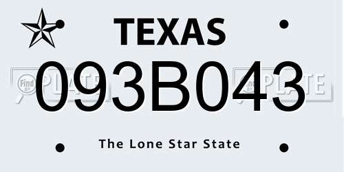 093B043 Texas License Plate