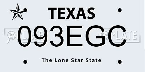 093EGC Texas License Plate