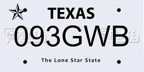 093GWB Texas License Plate