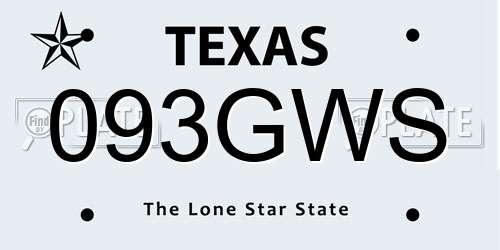 093GWS Texas License Plate