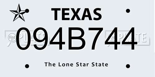 094B744 Texas License Plate