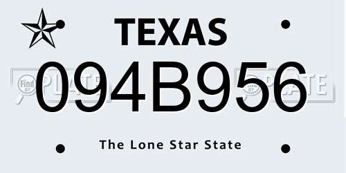 094B956 Texas License Plate