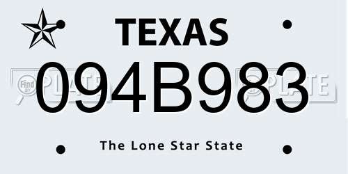 094B983 Texas License Plate