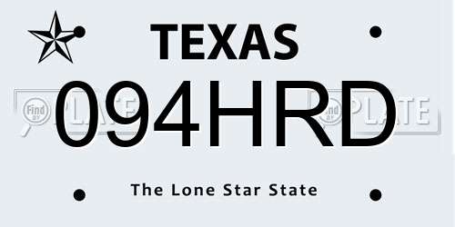 094HRD Texas License Plate