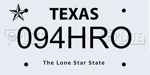 094HRO Texas License Plate