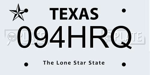 094HRQ Texas License Plate