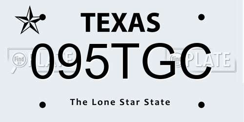 095TGC Texas License Plate