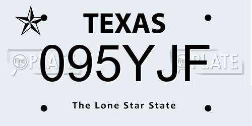 095YJF Texas License Plate