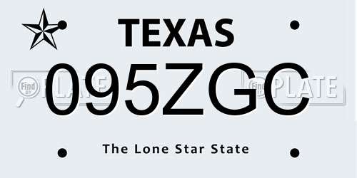 095ZGC Texas License Plate