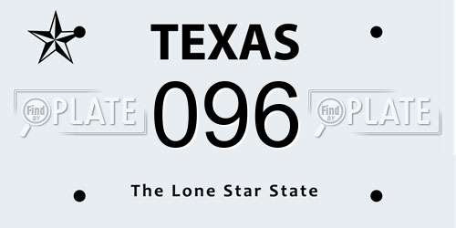 096 Texas License Plate