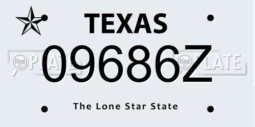 09686Z Texas License Plate