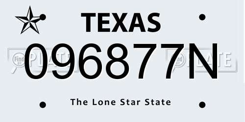 096877N Texas License Plate