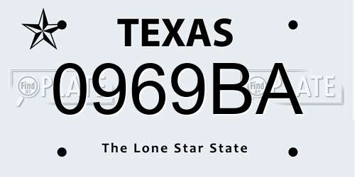 0969BA Texas License Plate