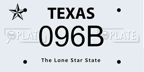 096B Texas License Plate