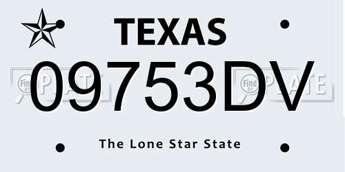 09753DV Texas License Plate