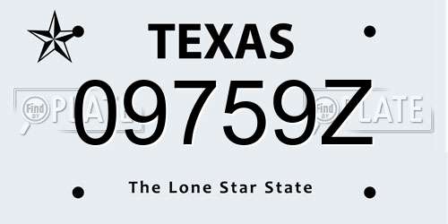 09759Z Texas License Plate