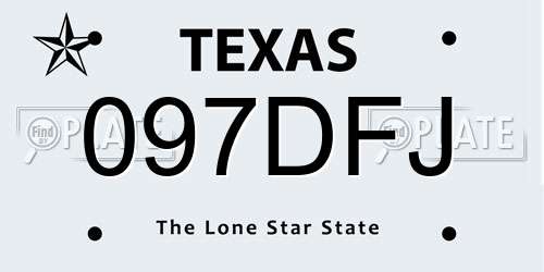 097DFJ Texas License Plate