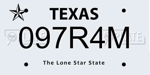 097R4M Texas License Plate