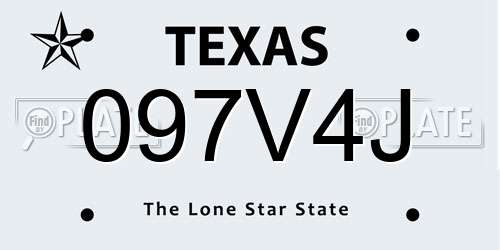 097V4J Texas License Plate