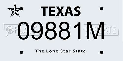 09881M Texas License Plate