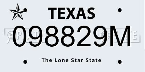 098829M Texas License Plate