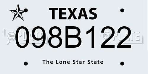 098B122 Texas License Plate