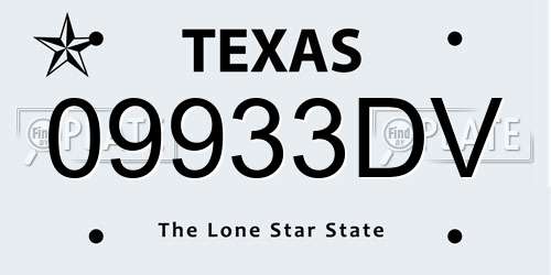 09933DV Texas License Plate