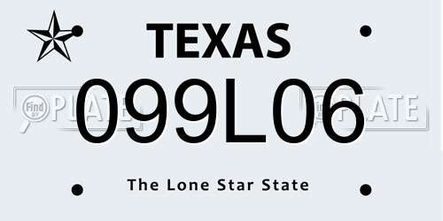 099L06 Texas License Plate