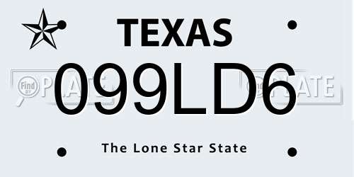 099LD6 Texas License Plate