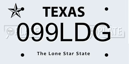 099LDG Texas License Plate