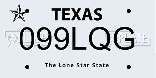 099LQG Texas License Plate