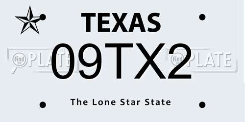 09TX2 Texas License Plate
