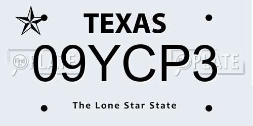 09YCP3 Texas License Plate