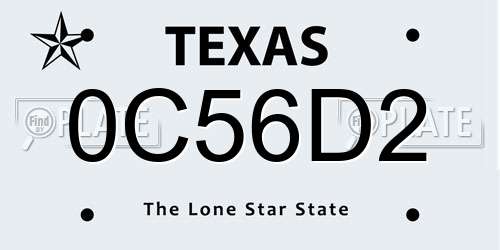0C56D2 Texas License Plate