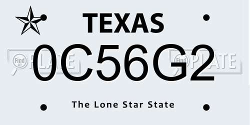 0C56G2 Texas License Plate