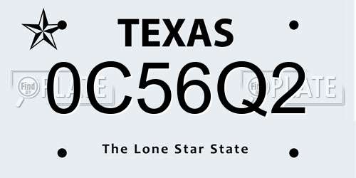 0C56Q2 Texas License Plate