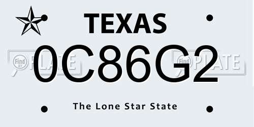 0C86G2 Texas License Plate