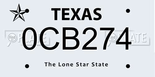0CB274 Texas License Plate