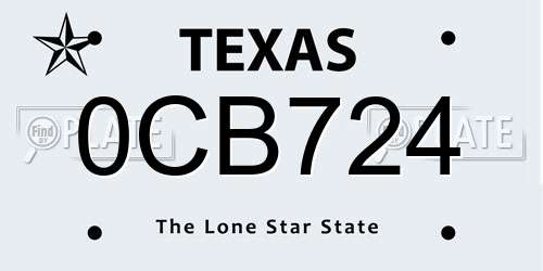 0CB724 Texas License Plate