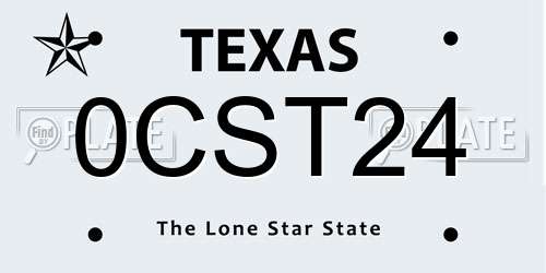 0CST24 Texas License Plate